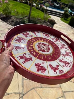 Circo Red and Gold Zodiac Serving Tray